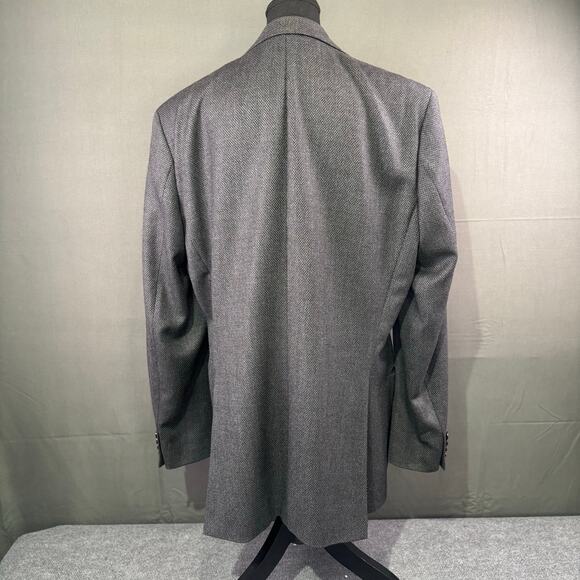 Hugo Boss Blazer Men’s 44L 100% Virgin Wool Ermenegildo Zegna Cloth Herringbone - Picture 3 of 16